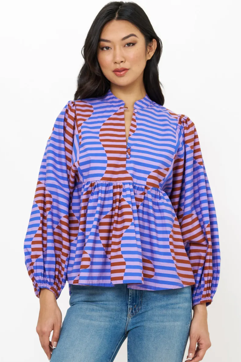 Mandarin Balloon Top- Haring Peri