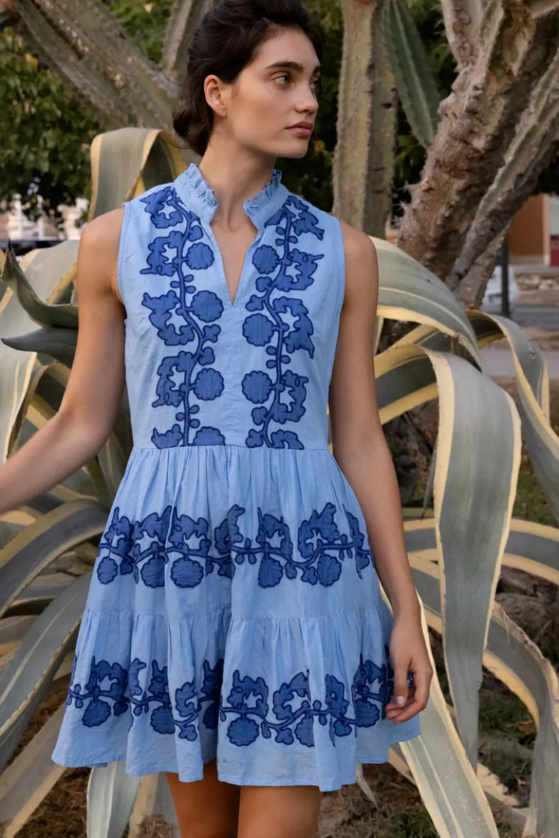 Yoke Dress- Tangier Blue