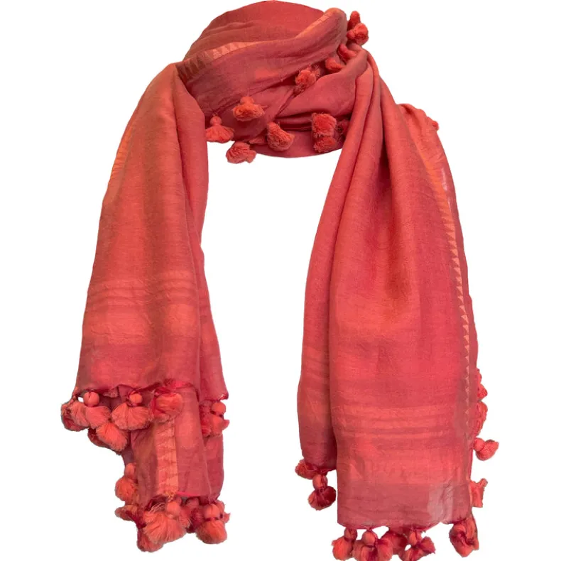 Coral Tassel Scarf