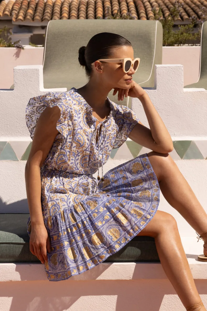 Cinched Flirty Short- Marseille Blue