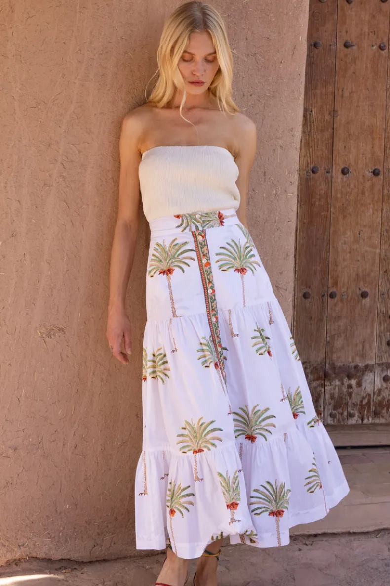 Button Front Skirt- Canary Green