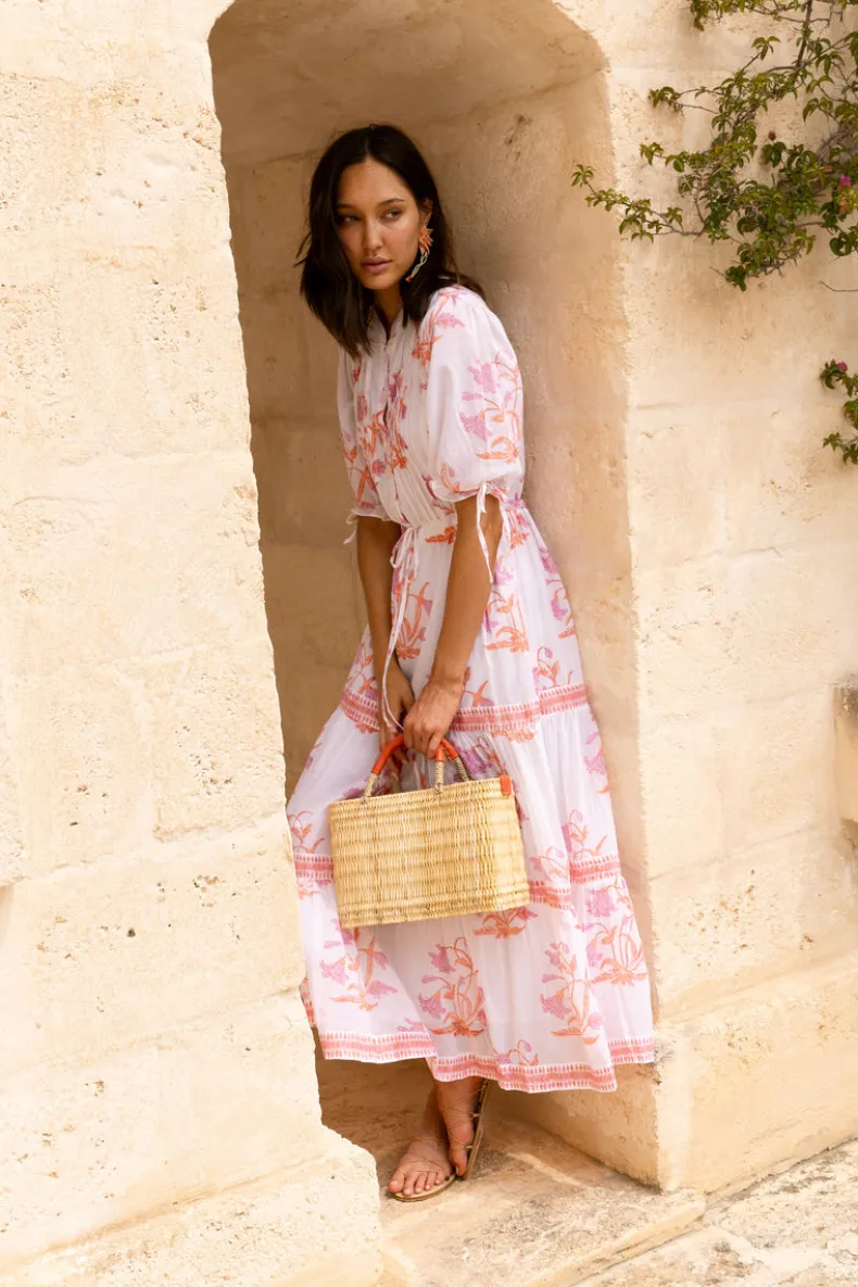 Cinched Pintuck Maxi- Ostuni Coral