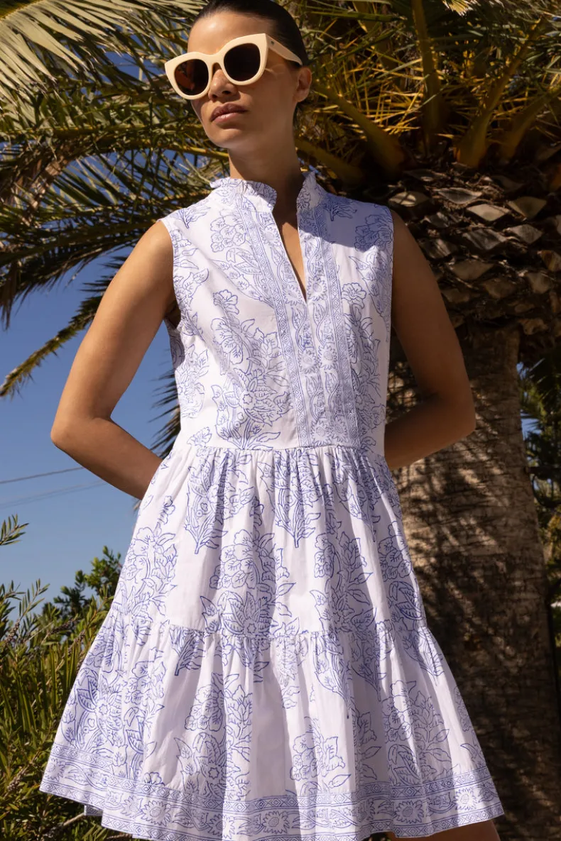 Yoke Dress- Amadora Blue