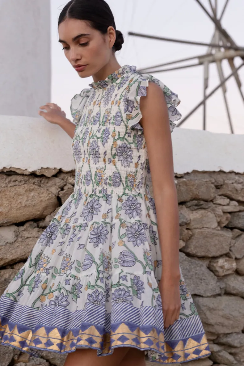 Smocked Flirty Short- Presidio Blue