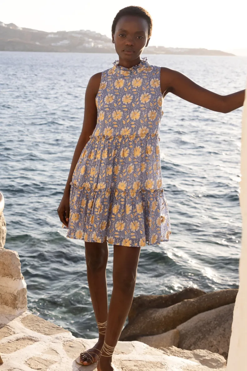 Ruffle Tiered Short- Mughal Blue