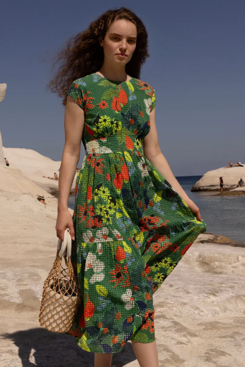 Cap Sleeve Midi- Sutton Green