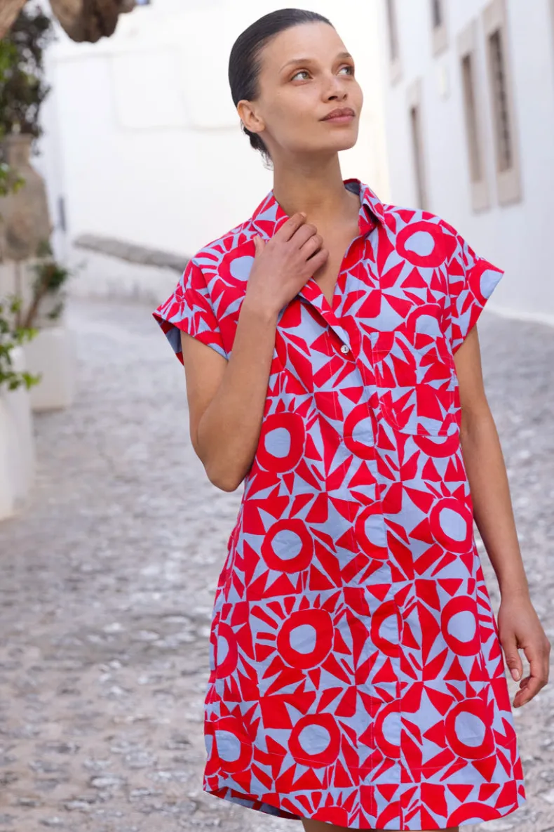 Shirt Dress Mini- Eclipse Red