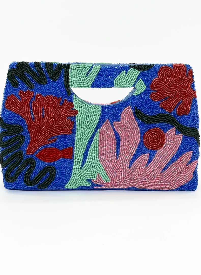Beaded Handbag- Reef Blue