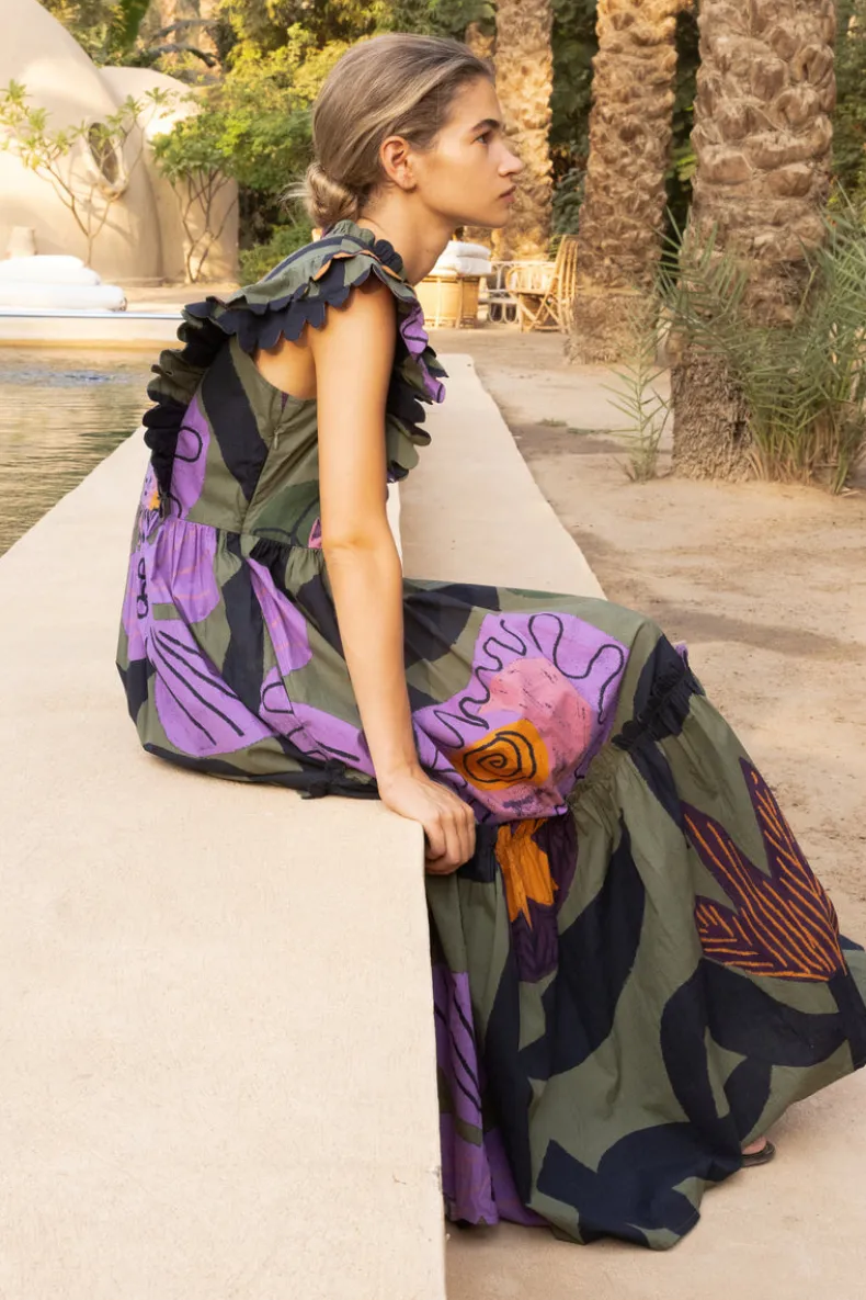 Scallop Pintuck Maxi- Bergen Olive