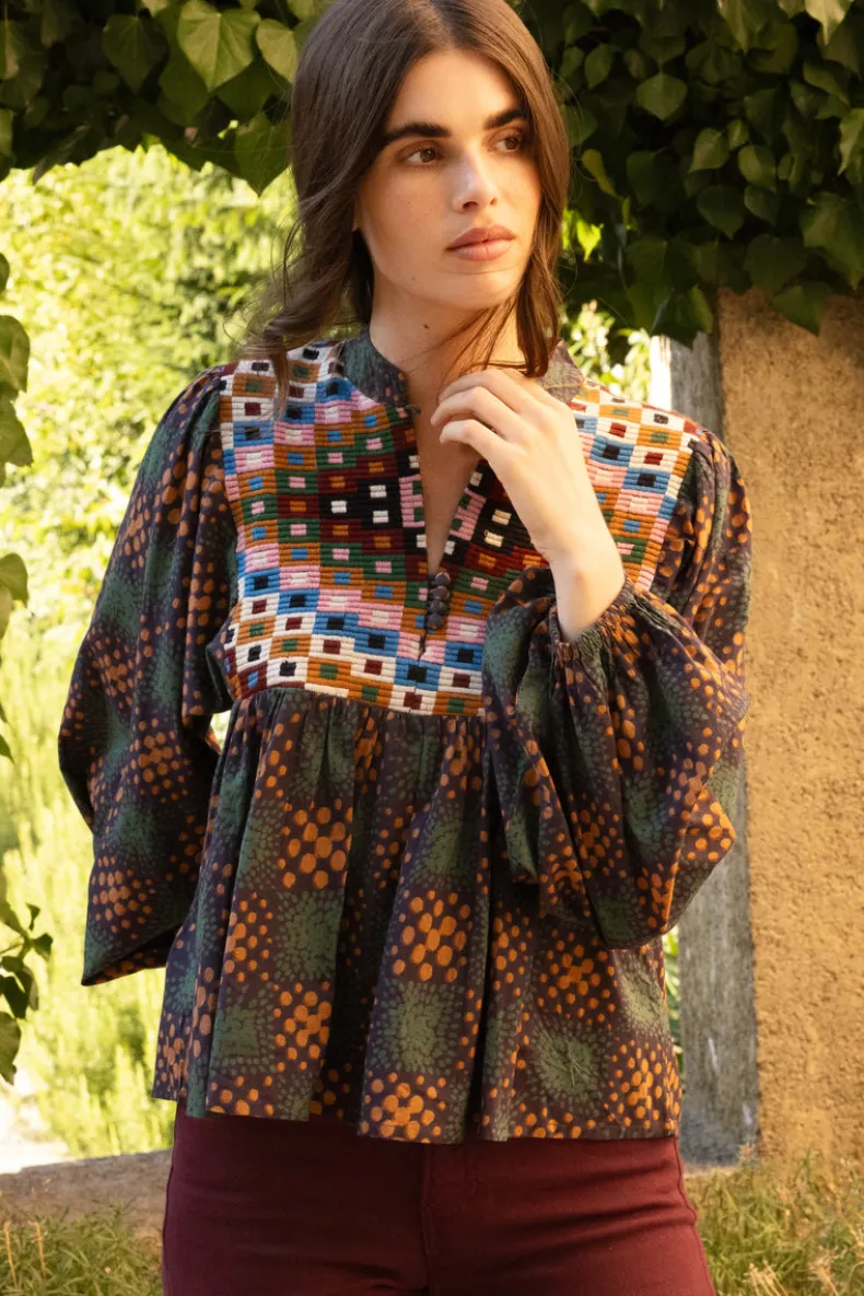 Mandarin Balloon Top- Matrix Forest