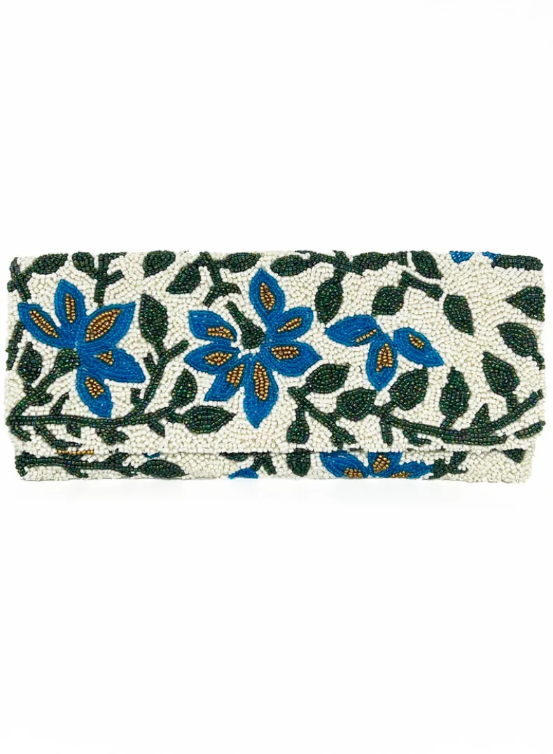 Beaded Clutch- Mondavi Blue Green
