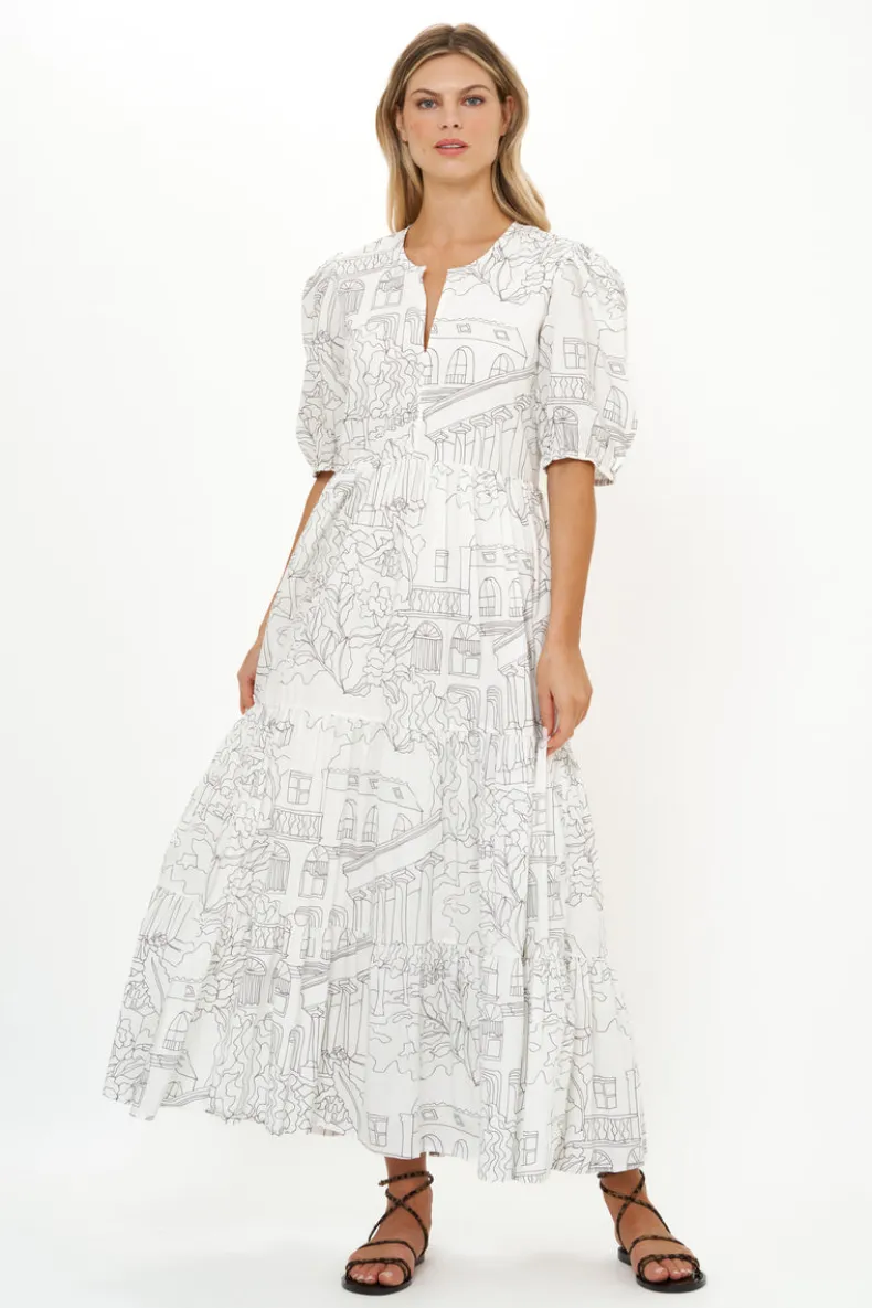 Puff Sleeve Maxi- Roma White
