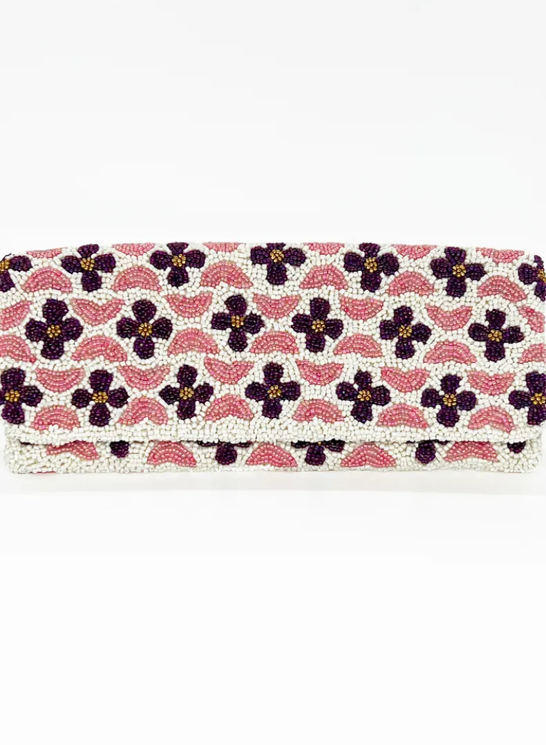 Beaded Clutch- Veranda Pink Purple