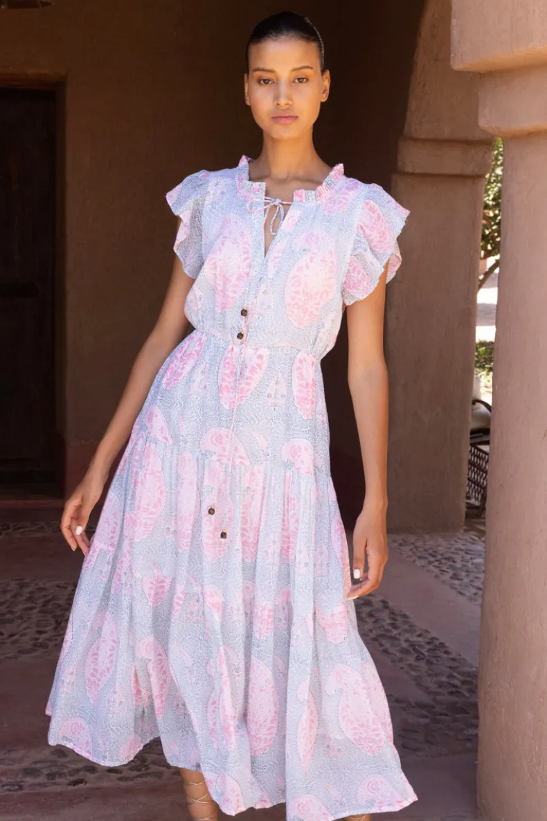 Cinched Flirty Midi- Samode Green