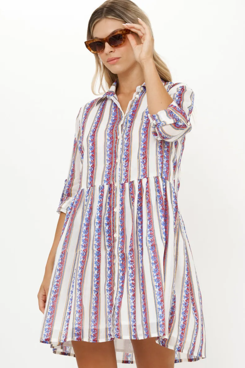 Long Sleeve Shirt Dress Mini- Haveli Peri
