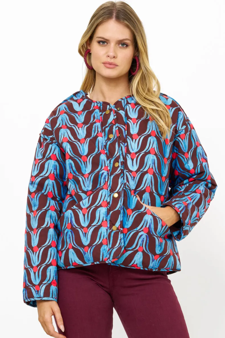 Crewneck Puffer- Tulip Red