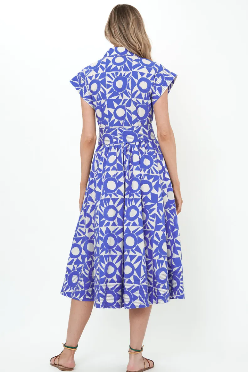 Belted Shirt Dress- Eclipse Blue