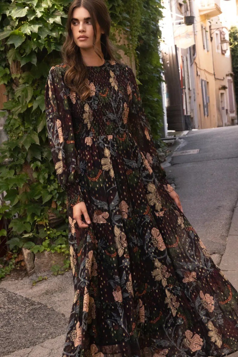 Smocked Top Maxi- Turin Wine