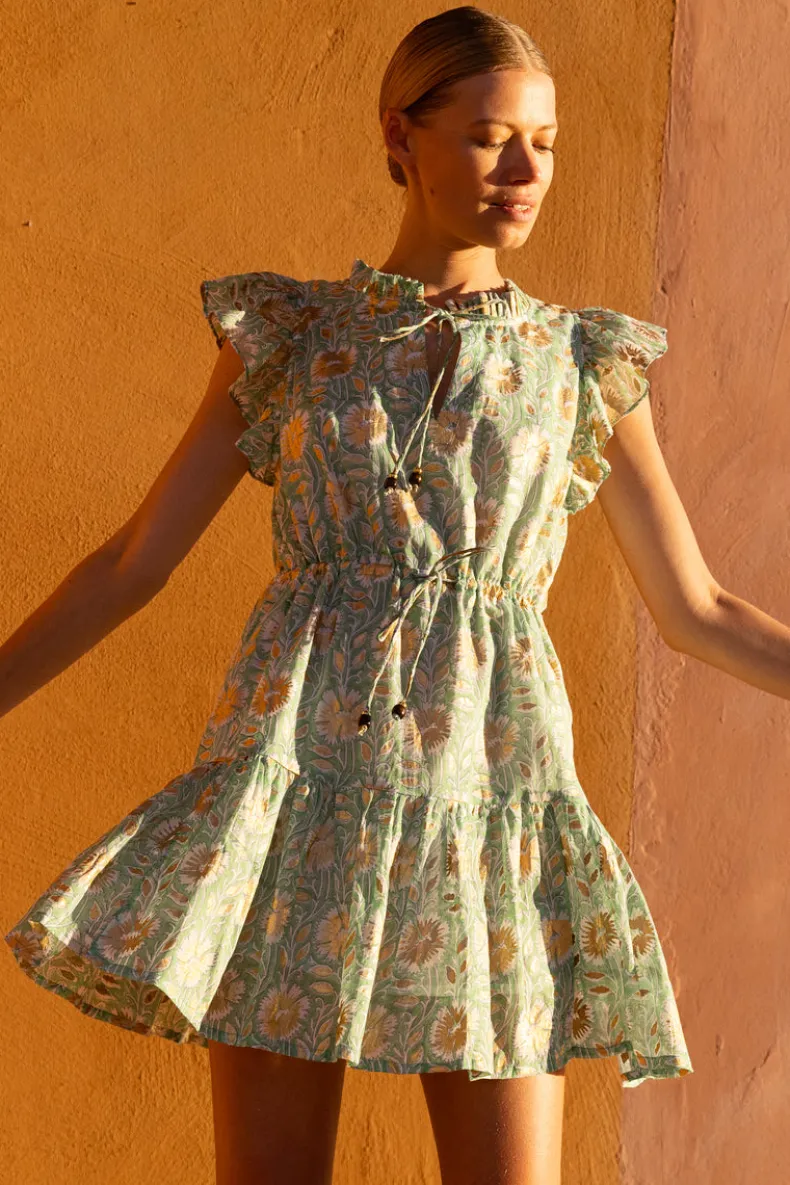 Cinched Flirty Short- Mughal Green