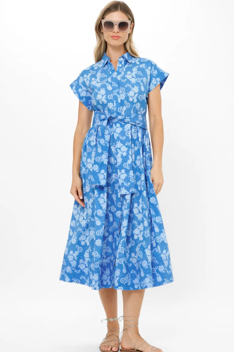 Belted Shirt Dress- Pretoria Navy