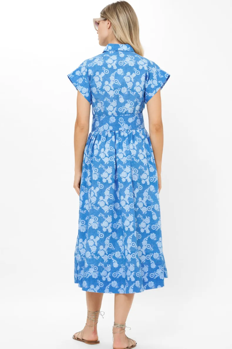 Belted Shirt Dress- Pretoria Navy